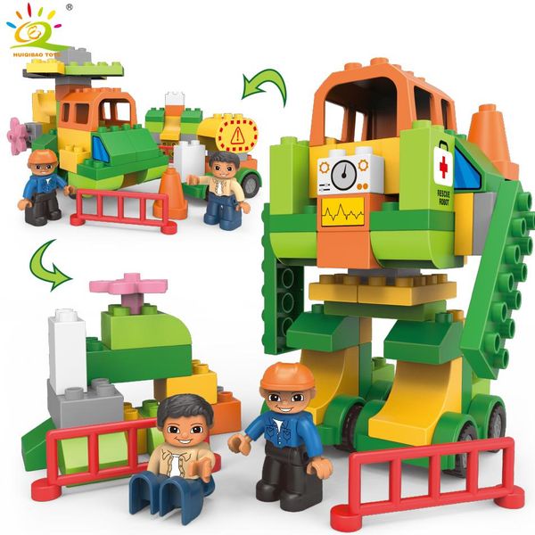 huiqibao 61pcs diy большой размер джунгли rescue преобразованный robot building block совместимый duploed город рисунок кирпич игрушка для д
huiqibao 61pcs diy большой размер джунгли rescue преобразованный robot building block совместимый duploed город рисунок кирпич игрушка для д