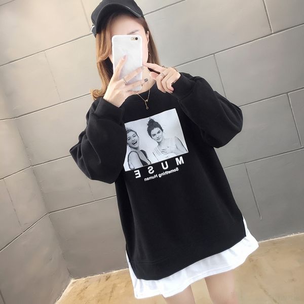 nlm4b autumn fake two-piece sweater sweater 2020 new coat spring loose korean style women's women's coatspring autumn and thin tre, Black
nlm4b autumn fake two-piece sweater sweater 2020 new coat spring loose korean style women's women's coatspring autumn and thin tre, Black