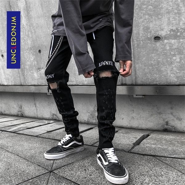 uncledonjm knee holes jeans men's scraping black fashion hip hop stretch slim fit pants hip hop ripped jeans destroy 201111, Blue
uncledonjm knee holes jeans men's scraping black fashion hip hop stretch slim fit pants hip hop ripped jeans destroy 201111, Blue