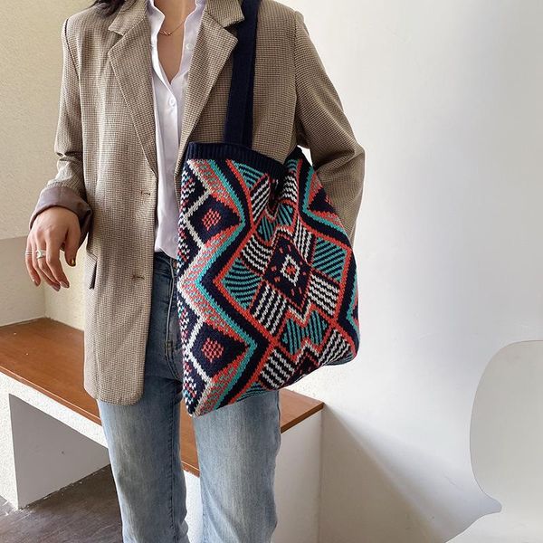 shoulder bags lady knitting gypsy bohemian boho chic aztec tote bag women crochet woolen open shopper 2021 female daily handbags
shoulder bags lady knitting gypsy bohemian boho chic aztec tote bag women crochet woolen open shopper 2021 female daily handbags