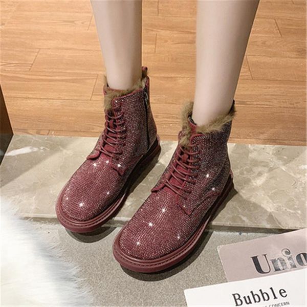 new winter fashion shoes woman leather boots bling rhinestone lace-up booties women round toe ankle boots botas mujer black red
new winter fashion shoes woman leather boots bling rhinestone lace-up booties women round toe ankle boots botas mujer black red