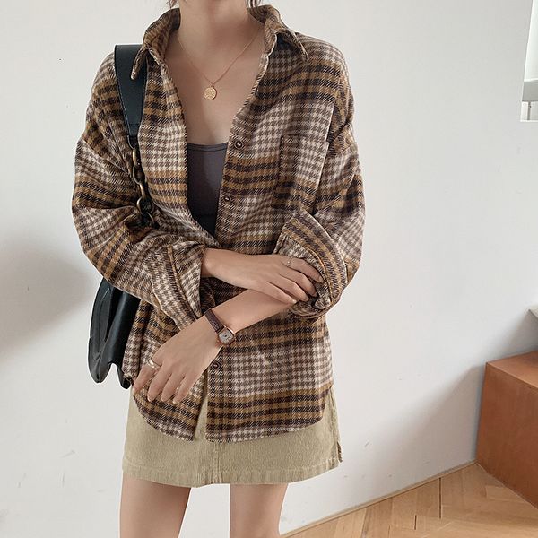 2021 new vintage female long sleeve woolen shirt fashion plaid blouse women streetwear jacket blusa lm8j, White
2021 new vintage female long sleeve woolen shirt fashion plaid blouse women streetwear jacket blusa lm8j, White