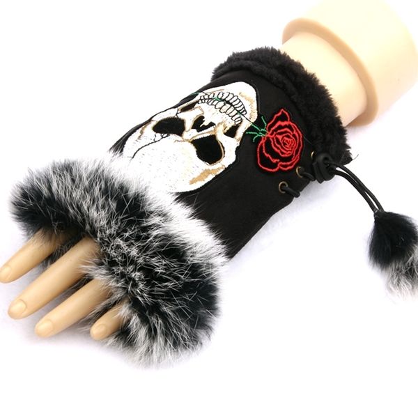 1 pair fashion women half finger embroidered skull suede winter warm wrist gloves girls mittens christmas gift, Blue;gray
1 pair fashion women half finger embroidered skull suede winter warm wrist gloves girls mittens christmas gift, Blue;gray