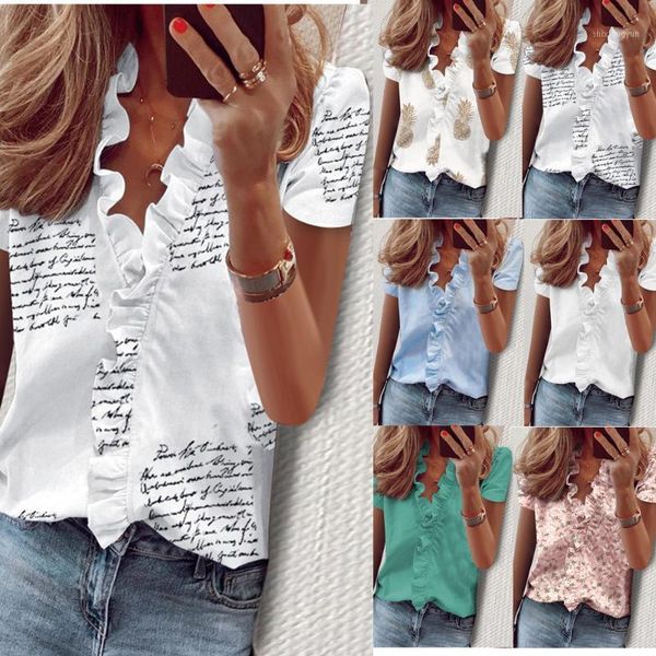 elegant new daisy pineapple print ruffle blouse shirts office lady summer short sleeve slim blouses women v-neck 1, White
elegant new daisy pineapple print ruffle blouse shirts office lady summer short sleeve slim blouses women v-neck 1, White