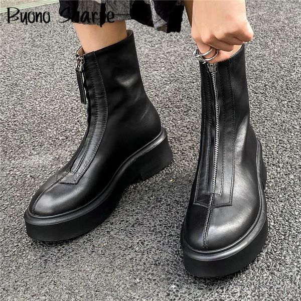 boots autumn winter fashion casual comfortable platform ankle genuine leather plush short women front zip flat shoes, Black
boots autumn winter fashion casual comfortable platform ankle genuine leather plush short women front zip flat shoes, Black
