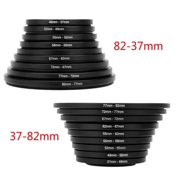 9 pcs metal step up rings aluminum universal lens adapter filter set 37-49-52-55-58-62-67-72-77mm
9 pcs metal step up rings aluminum universal lens adapter filter set 37-49-52-55-58-62-67-72-77mm