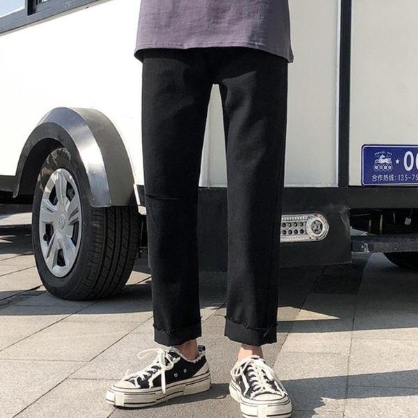 men's solid color jeans korean casual fashion loose ripped jeans men's straight-leg pants wide-leg pants ankle-length, Blue
men's solid color jeans korean casual fashion loose ripped jeans men's straight-leg pants wide-leg pants ankle-length, Blue