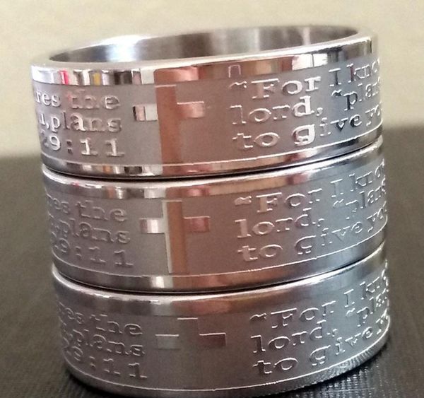 50pcs etch lord's prayer "for i know the plans..jeremiah 29:11" english bible cross stainless steel rings wholesal sqcjeg luc, Silver
50pcs etch lord's prayer "for i know the plans..jeremiah 29:11" english bible cross stainless steel rings wholesal sqcjeg luc, Silver