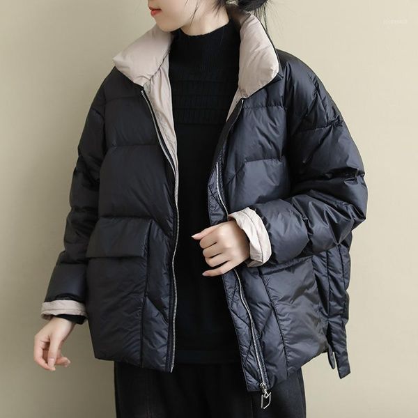 ailegogo new 2020 women white duck down jacket winter stand collar loose down coat female warm short snow outwear1, Black
ailegogo new 2020 women white duck down jacket winter stand collar loose down coat female warm short snow outwear1, Black