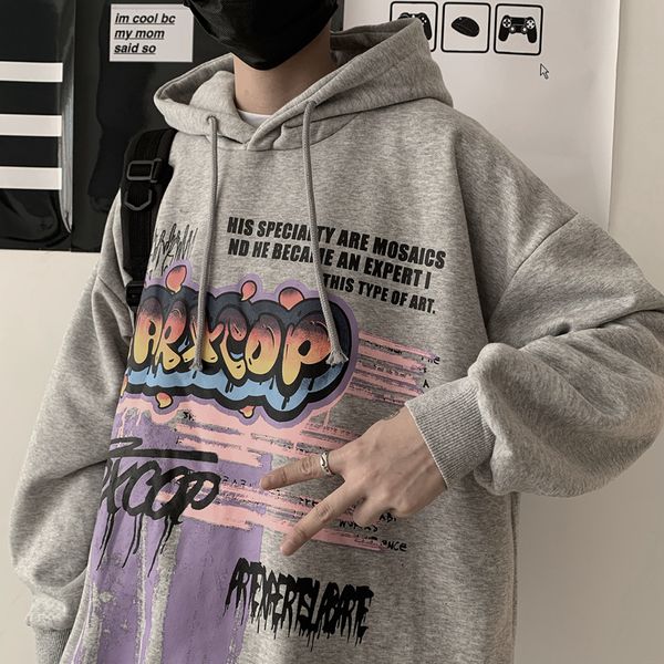 new in 2021 retro-hip fashion graffiti printing letter hoodie plus velvet sweater tide 7ly6, Black
new in 2021 retro-hip fashion graffiti printing letter hoodie plus velvet sweater tide 7ly6, Black