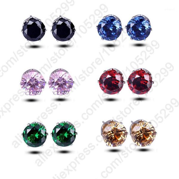 stud colorful 4-8mm anti-allergic earring 925 sterling silver jewelry cz stone crystal women1, Golden;silver 
stud colorful 4-8mm anti-allergic earring 925 sterling silver jewelry cz stone crystal women1, Golden;silver