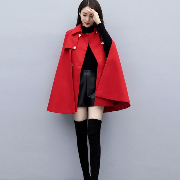 2021 new female wool korean winter double office lady poncho loose elegant woman blazer coat kesj hkbi, Black
2021 new female wool korean winter double office lady poncho loose elegant woman blazer coat kesj hkbi, Black