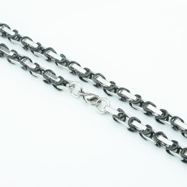 1 pcs fashion 2 color women men 5mm width stainless steel link box byzantine necklaces white black color chains, Silver
1 pcs fashion 2 color women men 5mm width stainless steel link box byzantine necklaces white black color chains, Silver
