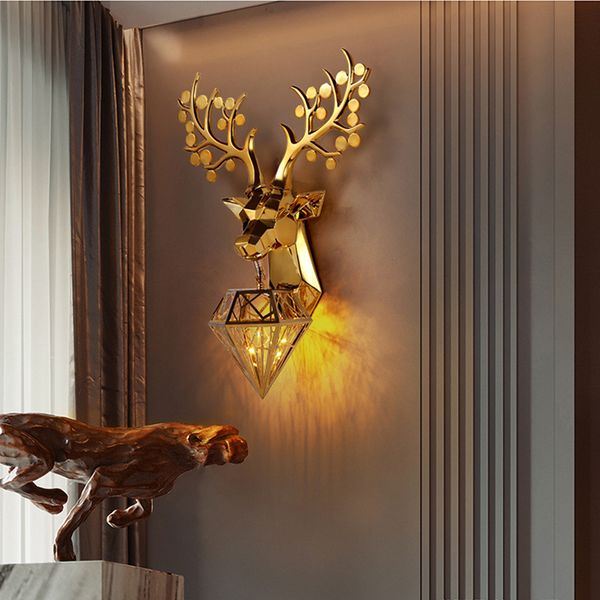 american lucky deer head wall lamp electroplating animal face personality wall light living room bedroom l background creative lamps
american lucky deer head wall lamp electroplating animal face personality wall light living room bedroom l background creative lamps