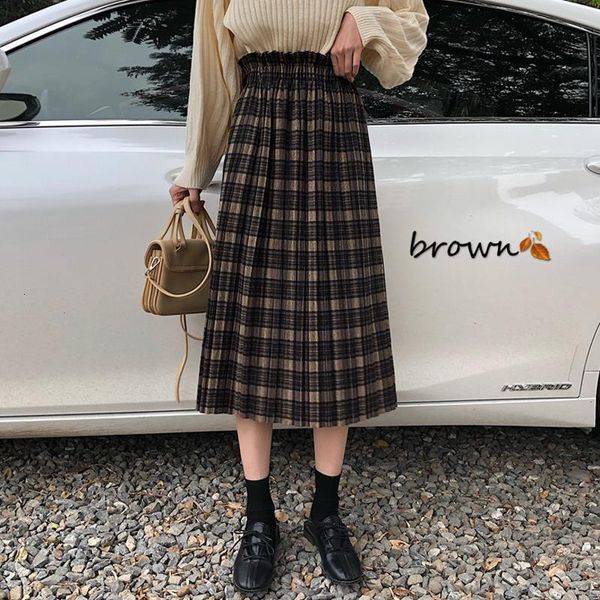 vintage plaid pleated long skirts high waist winter women korean woolen skirt streetwear drawstring elastic waist midi skirt, Black
vintage plaid pleated long skirts high waist winter women korean woolen skirt streetwear drawstring elastic waist midi skirt, Black