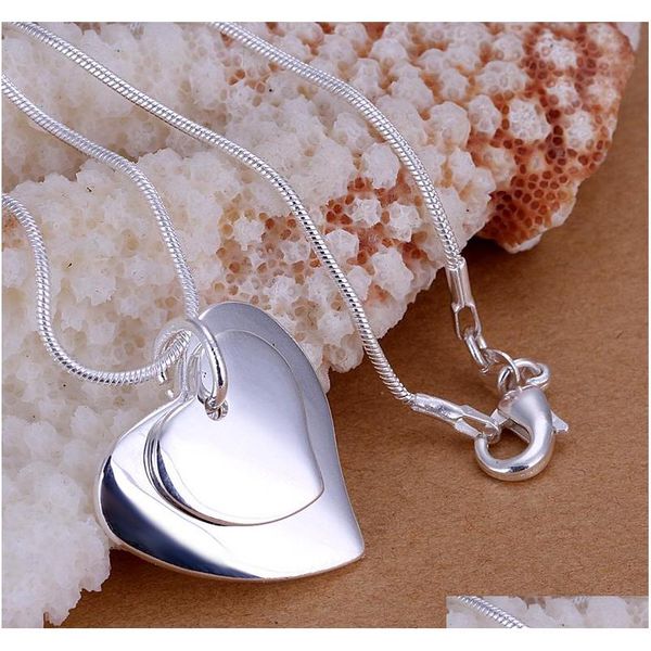 fashion jewelry 925 sterling silver double heart pendant necklace valentine gift for women shipping r16l7
fashion jewelry 925 sterling silver double heart pendant necklace valentine gift for women shipping r16l7