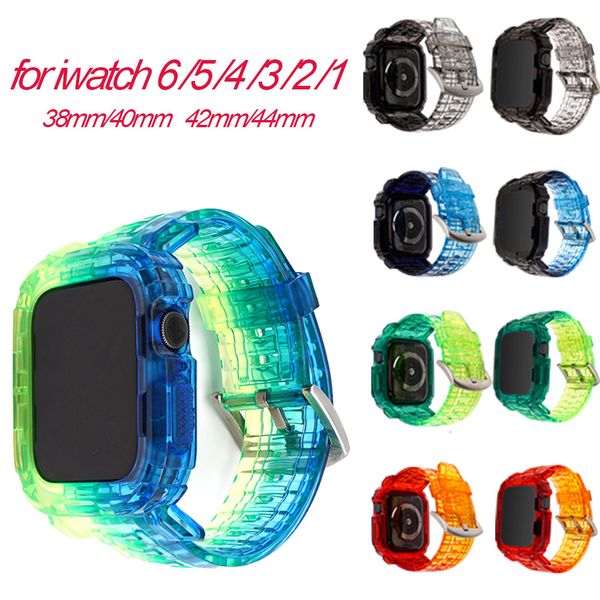 colorful transparent silicone gradient bands for iwatch 38/40mm 42/44mm with protective case cover for apple watch
colorful transparent silicone gradient bands for iwatch 38/40mm 42/44mm with protective case cover for apple watch