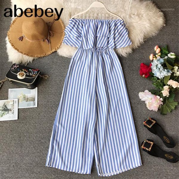 women's jumpsuits & rompers boho 2021 ruffles off shoulder striped print long jumpsuit casual women playsuit summer beach overalls holi, Black;white
women's jumpsuits & rompers boho 2021 ruffles off shoulder striped print long jumpsuit casual women playsuit summer beach overalls holi, Black;white