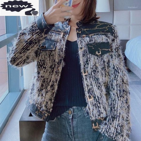autumn women tweed jacket vintage stand collar slim patchwork genuine leather jackets high street female motorcycle bikers coat1, Black
autumn women tweed jacket vintage stand collar slim patchwork genuine leather jackets high street female motorcycle bikers coat1, Black