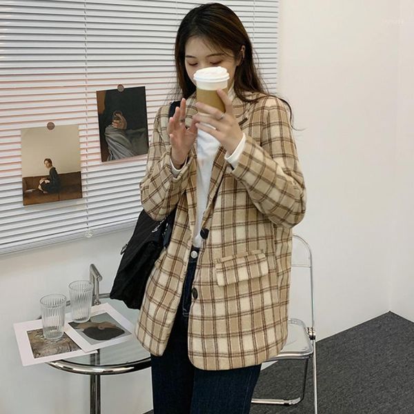 design sense small suit coat women's autumn winter 2020 new temperament check small man thickened woolen suit, Black
design sense small suit coat women's autumn winter 2020 new temperament check small man thickened woolen suit, Black