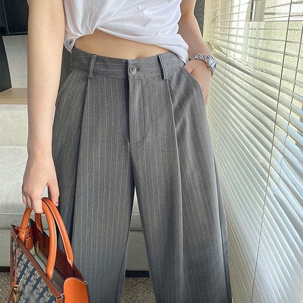 women's pants & capris 2021 women autumn winter vintage suit trouser lady stripted high waist straight pant female casual loose slim wi, Black;white
women's pants & capris 2021 women autumn winter vintage suit trouser lady stripted high waist straight pant female casual loose slim wi, Black;white