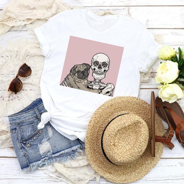 women graphic skull funny dog pet cartoon fashion cute printed 90s print female t shirt shirt tees clothing womens t-shirt, White
women graphic skull funny dog pet cartoon fashion cute printed 90s print female t shirt shirt tees clothing womens t-shirt, White