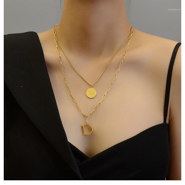Gold plated stainless steel multi-layer chains round necklaces for woman jewelry on the neck, good luck letter pendant necklace1, Silver
Gold plated stainless steel multi-layer chains round necklaces for woman jewelry on the neck, good luck letter pendant necklace1, Silver