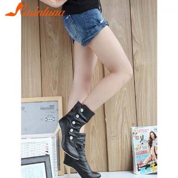 boots karin 2021 fashionable female shoes classics metal decroation spike heels pleated mid-calf boots1, Black
boots karin 2021 fashionable female shoes classics metal decroation spike heels pleated mid-calf boots1, Black