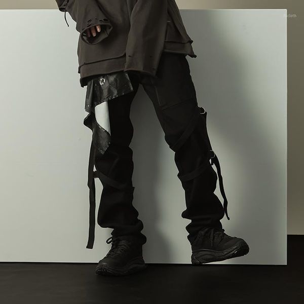 new 2020 trendy male functional wind punk wind trousers men's personality bandage hip hop jeans1, Blue
new 2020 trendy male functional wind punk wind trousers men's personality bandage hip hop jeans1, Blue
