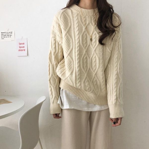 women's sweaters neiphil 2021 winter thick casual women oversize minimalist criss-cross female knitting pullovers sw9129, White;black
women's sweaters neiphil 2021 winter thick casual women oversize minimalist criss-cross female knitting pullovers sw9129, White;black