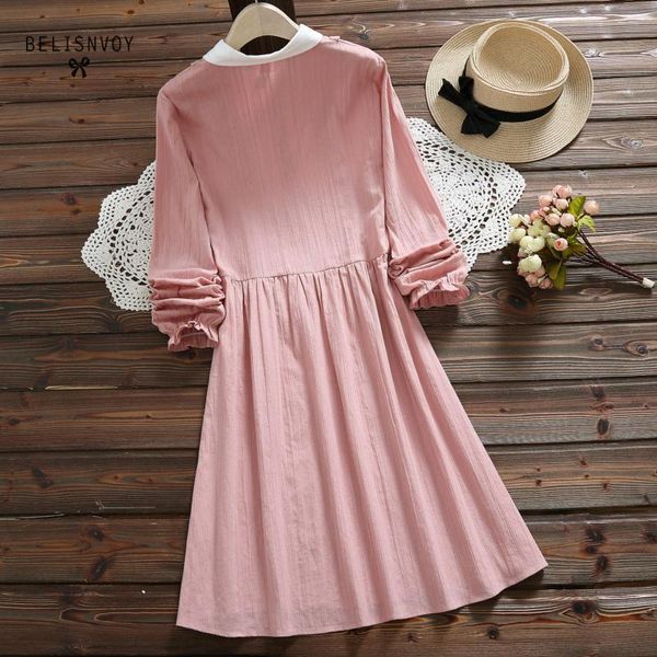 vestidos verano blue pink japan style mori girl sweet dress women ruffles long sleeve cotton linen vintage dresses lj201202, White;black
vestidos verano blue pink japan style mori girl sweet dress women ruffles long sleeve cotton linen vintage dresses lj201202, White;black