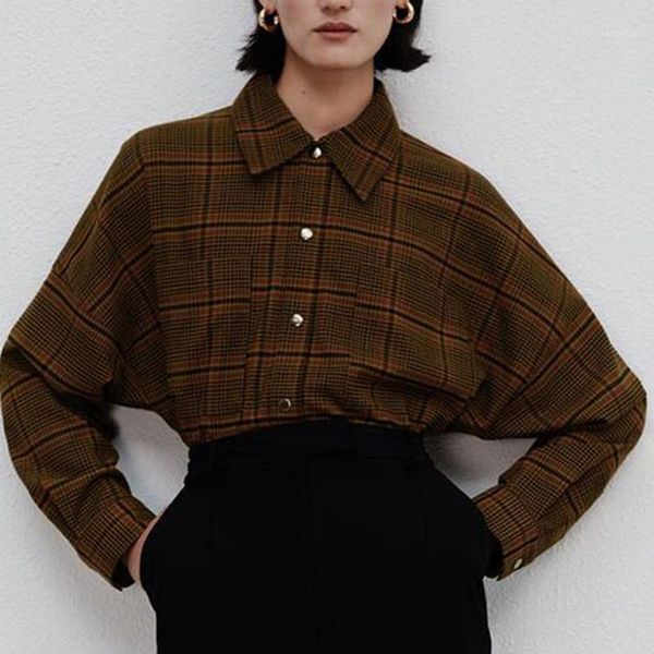 new arrival women plaid shirt vintage oversized harajuku batwing sleeve button up retro long blouse brushed feminina blusa1, White
new arrival women plaid shirt vintage oversized harajuku batwing sleeve button up retro long blouse brushed feminina blusa1, White