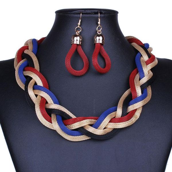 farlena jewelry fashion boho hand-woven bicolor metal rope necklace set for women, Golden;silver
farlena jewelry fashion boho hand-woven bicolor metal rope necklace set for women, Golden;silver