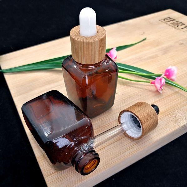 30ml amber square dropper glass bottle eco-friendly bamboo white black cap cosmetic essential oil aromatherapy container packaging
30ml amber square dropper glass bottle eco-friendly bamboo white black cap cosmetic essential oil aromatherapy container packaging