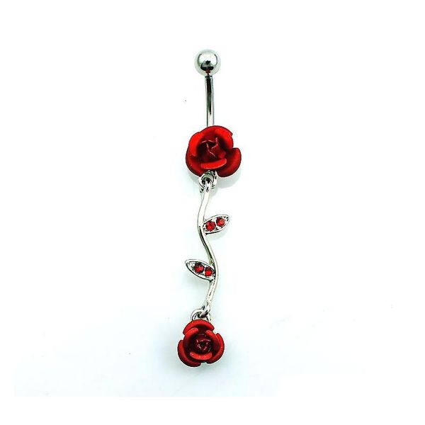 body piercing belly button rings fashion stainless steel barbell dangle red rhinestone double rose navel rings jewelry dmcmr, Silver
body piercing belly button rings fashion stainless steel barbell dangle red rhinestone double rose navel rings jewelry dmcmr, Silver