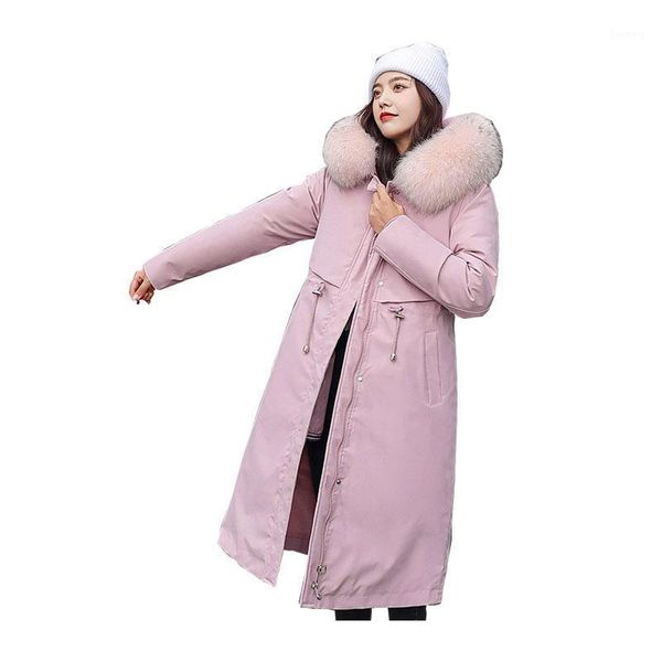women's x-long winter large pocket hooded windproof down jacket with fur collar oversized cotton padded coat1, Black
women's x-long winter large pocket hooded windproof down jacket with fur collar oversized cotton padded coat1, Black
