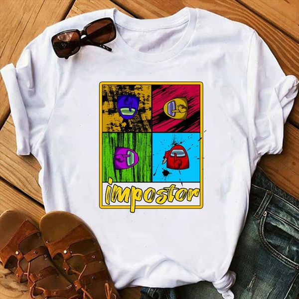 women imposter graphic tshirts video game among us t shirt femme rainbow cartoon print t shirt female streetwear, White
women imposter graphic tshirts video game among us t shirt femme rainbow cartoon print t shirt female streetwear, White