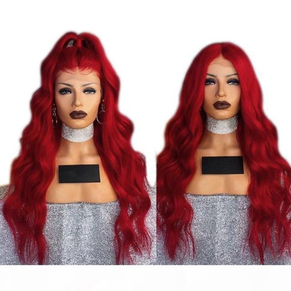 body wave lace front wigs heat resistant fiber synthetic hair half hand tied glueless red synthetic lacefront wig with baby hair, Black;brown
body wave lace front wigs heat resistant fiber synthetic hair half hand tied glueless red synthetic lacefront wig with baby hair, Black;brown