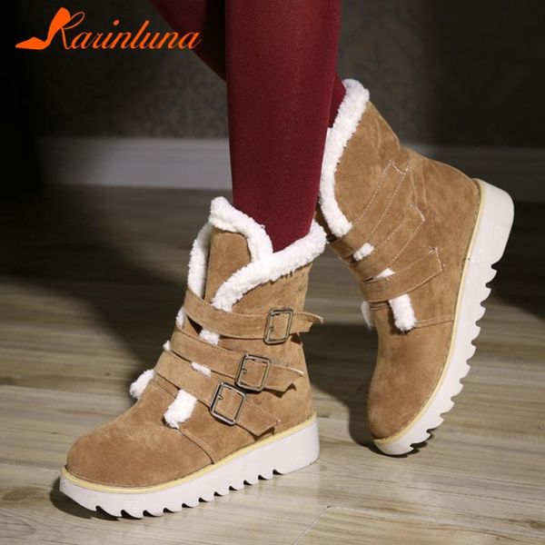 karin dropship snow winter mid-calf boots round toe buckles short plush flat with, Black
karin dropship snow winter mid-calf boots round toe buckles short plush flat with, Black