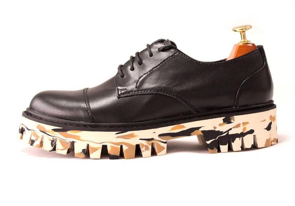 spring autumn camouflage sole bottom thick handmade street lace up mixed color casual dress shoes large size ing, Black
spring autumn camouflage sole bottom thick handmade street lace up mixed color casual dress shoes large size ing, Black