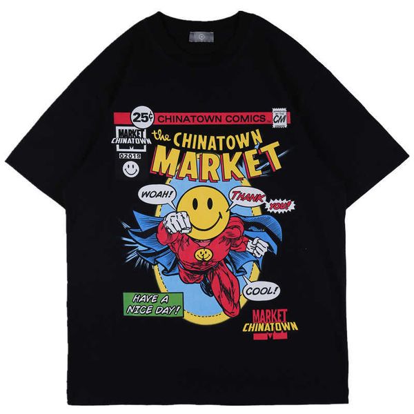 men's t-shirts ins super fire tide br superman smiling face printing men women couples summer black and white cotton round neck loose s, White;black
men's t-shirts ins super fire tide br superman smiling face printing men women couples summer black and white cotton round neck loose s, White;black