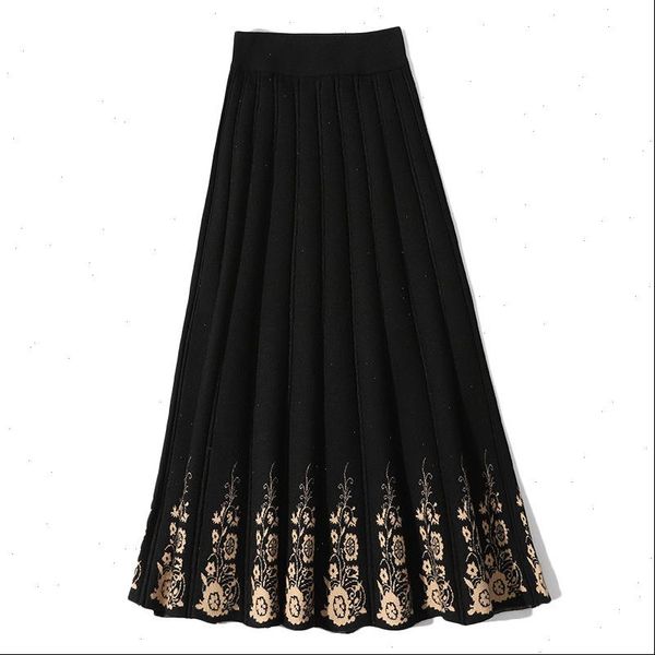 autumn winter womens skirt ethnic floral print knitted skirt new casual slimming mid length female pleated skirts ll454, Black
autumn winter womens skirt ethnic floral print knitted skirt new casual slimming mid length female pleated skirts ll454, Black