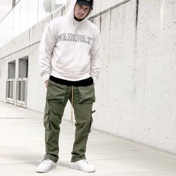 high street ins kanye coconut style rhude military style multi pocket loose overalls hip hop casual pants men, Black
high street ins kanye coconut style rhude military style multi pocket loose overalls hip hop casual pants men, Black
