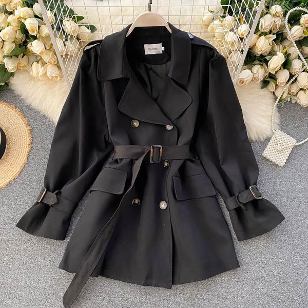 women's suits & blazers zosol 2021 style windbreaker retro british double breasted lace-up waist hugging slim short coat women, White;black
women's suits & blazers zosol 2021 style windbreaker retro british double breasted lace-up waist hugging slim short coat women, White;black