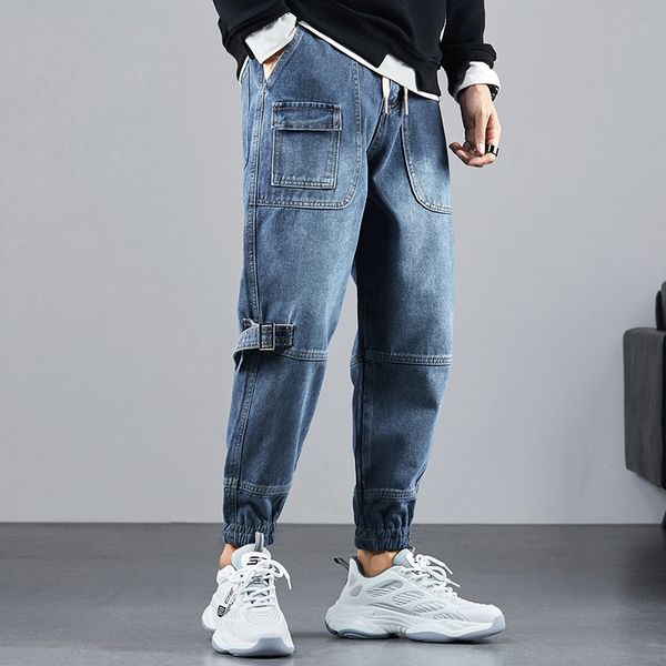 new style men's jeans and jeanstights jeans capris multi pocket trend casual korean version of harun loose corset trend th7zu, Blue
new style men's jeans and jeanstights jeans capris multi pocket trend casual korean version of harun loose corset trend th7zu, Blue