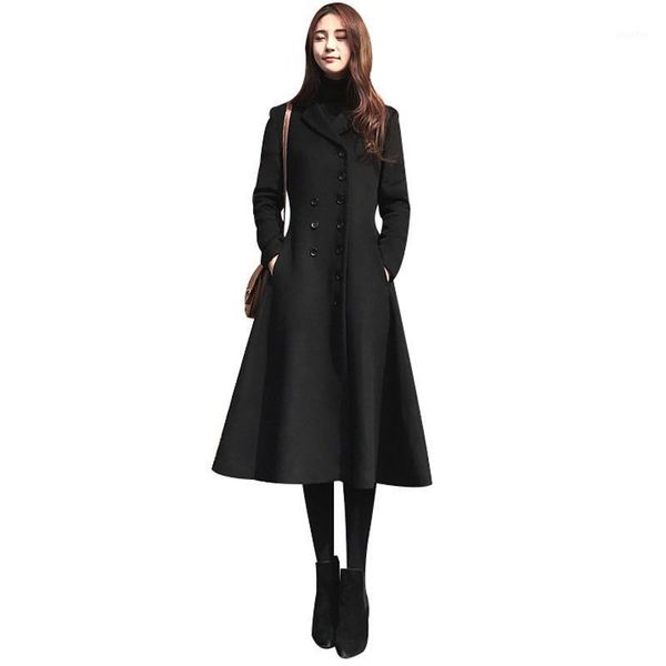 women 2019 spring autumn elegant vintage double-breasted wool coats female casual warm trench coat long sleeve woolen coat v7401, Black
women 2019 spring autumn elegant vintage double-breasted wool coats female casual warm trench coat long sleeve woolen coat v7401, Black
