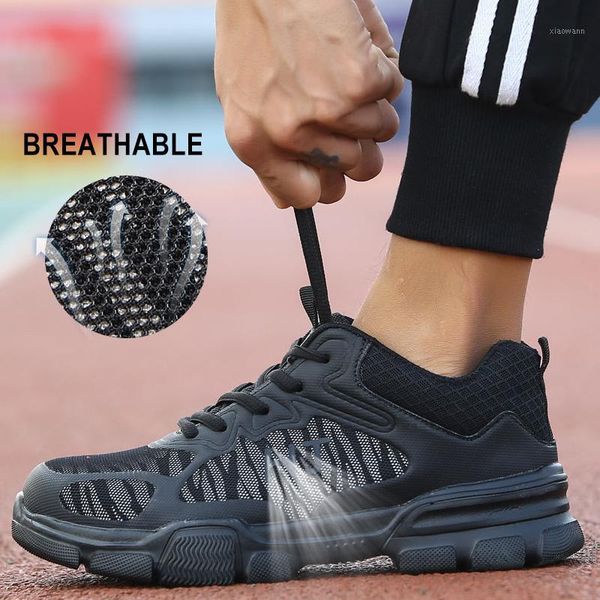 men's breathable mesh safety shoes steel toe construction protective footwear indestructible boots work boots with metal toe1, Black
men's breathable mesh safety shoes steel toe construction protective footwear indestructible boots work boots with metal toe1, Black