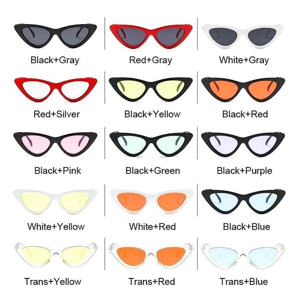 sunglasses fashion vintage cateye women retro small cat eye sun glasses designer colorful eyewear for female, White;black
sunglasses fashion vintage cateye women retro small cat eye sun glasses designer colorful eyewear for female, White;black