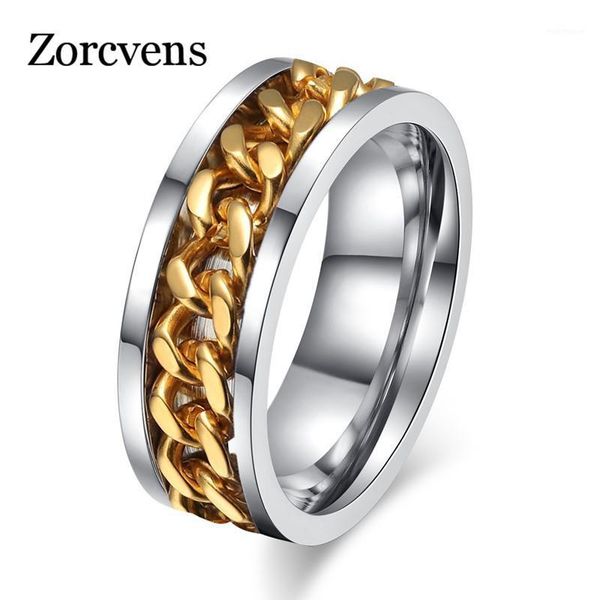 cluster rings zorcvens 8mm cool black spinner chain ring for men gold color stainless steel rotatable links punk vintage wholesale1, Golden;silver
cluster rings zorcvens 8mm cool black spinner chain ring for men gold color stainless steel rotatable links punk vintage wholesale1, Golden;silver
