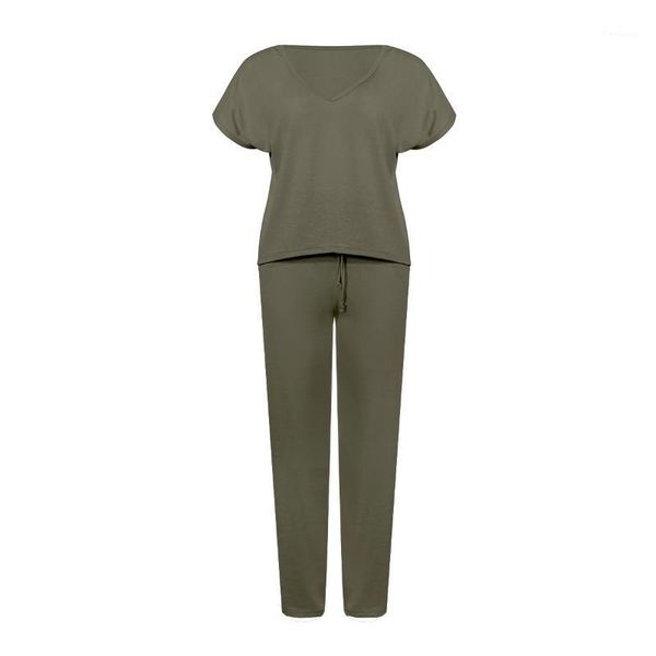 women's v-neck short-sleeved two-piece suit loose casual home commuter ladies suit lace-up harem pants1, Gray
women's v-neck short-sleeved two-piece suit loose casual home commuter ladies suit lace-up harem pants1, Gray